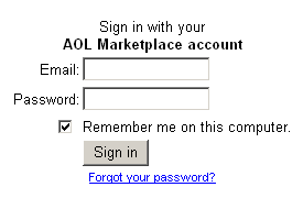 Sign in with your AOL Marketplace account