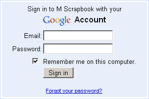 Sign in to M Scrapbook with your Google Account